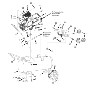 Tank Assembly Parts Diagram and Parts List for WL600706  Campbell Hausfeld Compressor